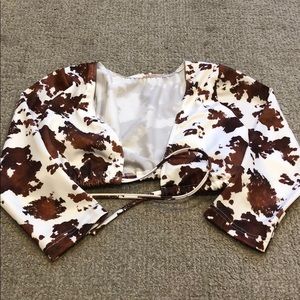 ASOS cow print crop top size 4
